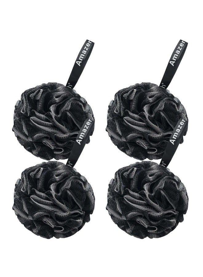 AmazerBath Loofah Sponge 60g/Piece, Loofah for Men Body Scrubber - Bath Sponge Loofa Set of 4 Black - Image 1