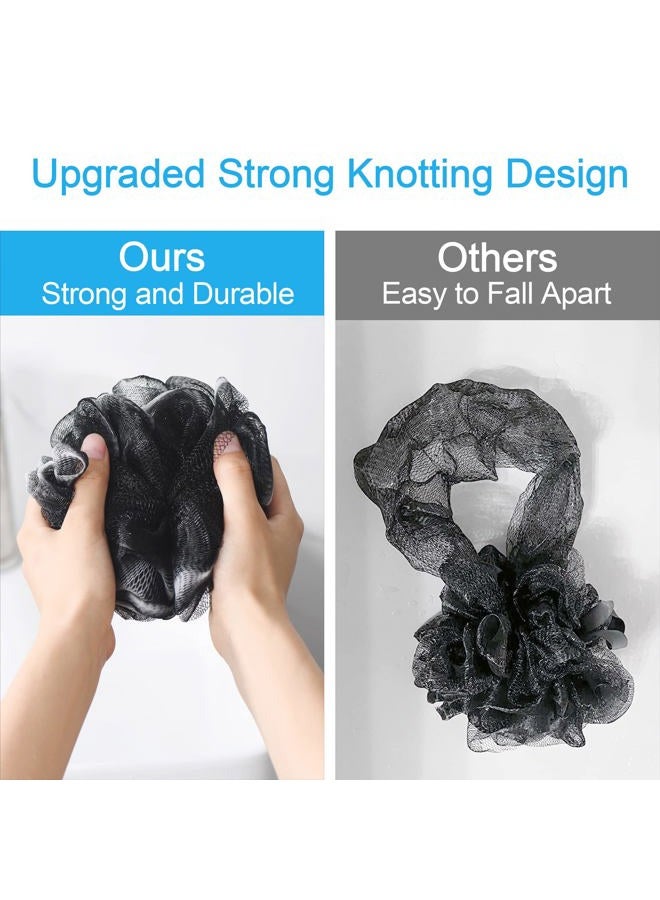 AmazerBath Loofah Sponge 60g/Piece, Loofah for Men Body Scrubber - Bath Sponge Loofa Set of 4 Black - Image 4