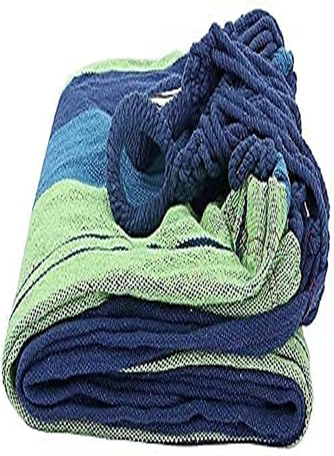 REIL RAID Outdoor Camping Canvas Fabric Portable Garden Hammocks Striped Ultralight Outdoor Beach Swing Bed with Strong Rope,Swing for Garden (280 X 80, Blue) - Image 3