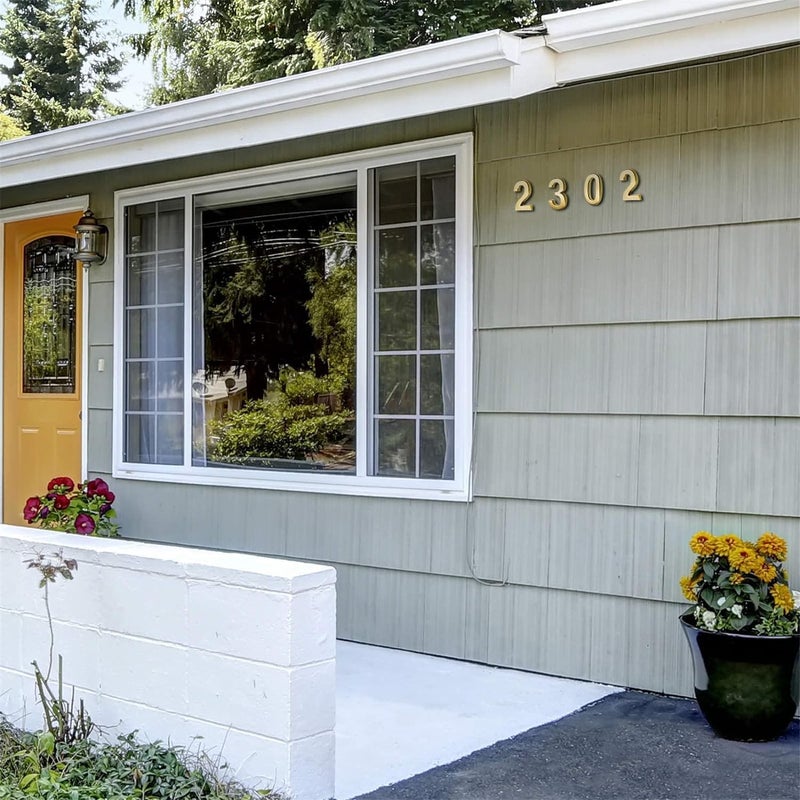 AZOD House Self Adhesive 3D Number Stickers for Room Door Plate Sign, Home Apartment Cabinet Table Mailbox Outdoor (Golden, 0 to 9), 8 Centimeters - Image 3