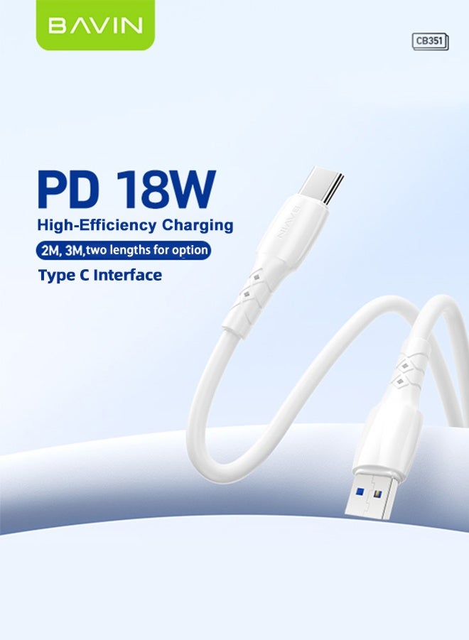 BAVIN USB Type-C 2M / 3M Fast Charging Cable – Data Sync and Transfer for All Android Mobile Phones - Image 1
