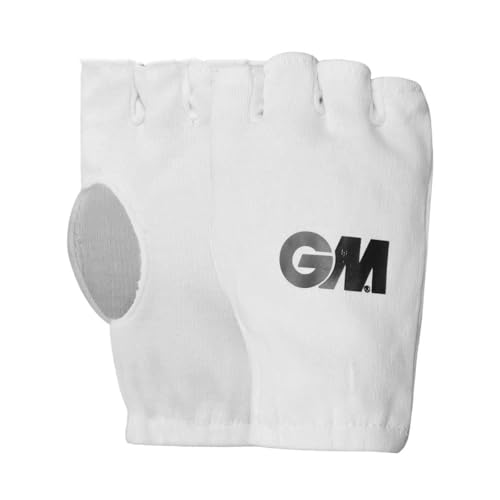 Gunn & Moore GM Fingerless Inner Gloves | Color: White | Size: Mens | Material: Cotton | For Men & Boys | Comfortable Fit | Highly Durable | Sweat Absorption | Double sided sweatband | Better grip - Image 1