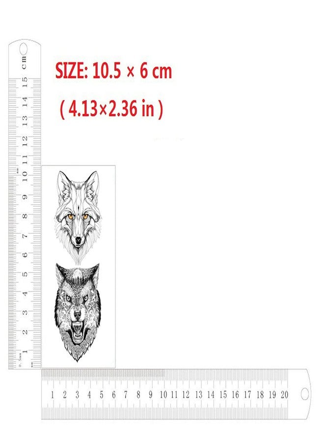Temporary Tattoo| Beast on Arm | Waterproof Large | Assorted Sticker | Black Color | Combo Of Wild Animals Tiger Lion Wolf Mix Designs For Men Boys - Image 2