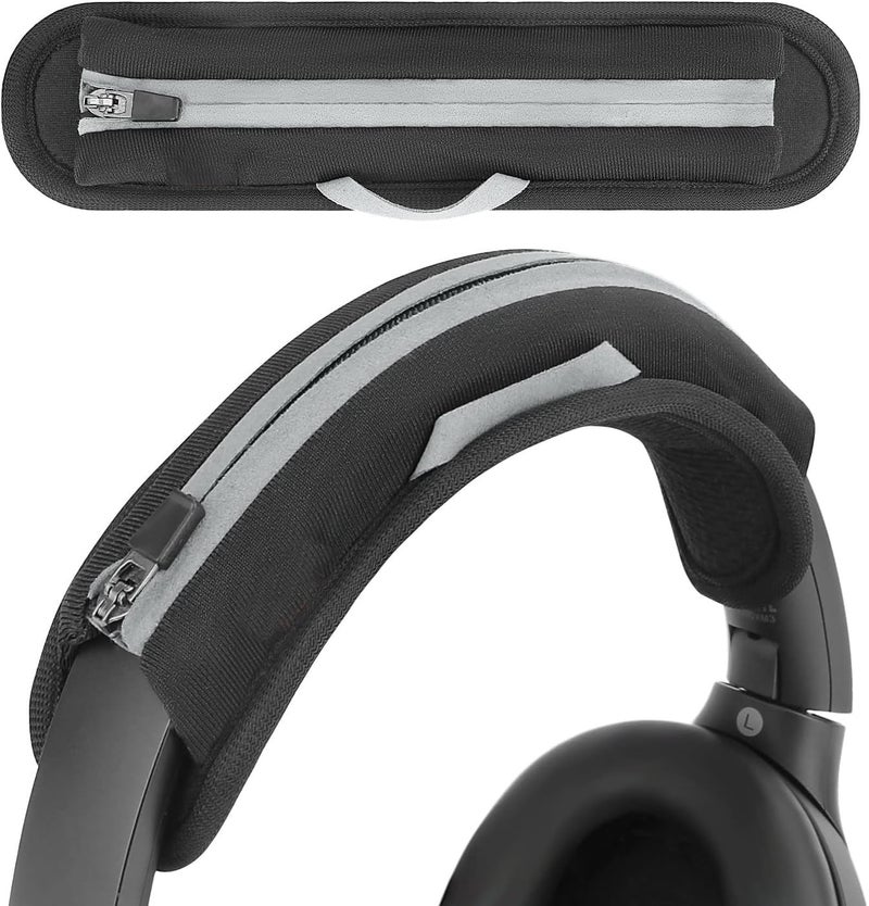 Meyaar Universal Replacement Headphone Headband Case, Headband Cushion Pad Cover Compatible with Boat, Boult, Sony, Bose, Beats, JBL Headphones, Leather Fabric Head Band Cover (Black) - Image 1