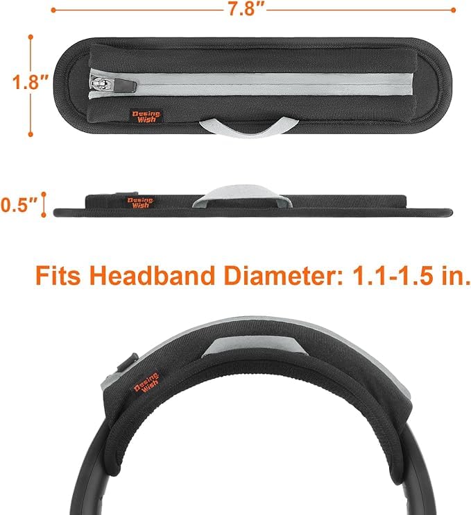 Meyaar Universal Replacement Headphone Headband Case, Headband Cushion Pad Cover Compatible with Boat, Boult, Sony, Bose, Beats, JBL Headphones, Leather Fabric Head Band Cover (Black) - Image 2