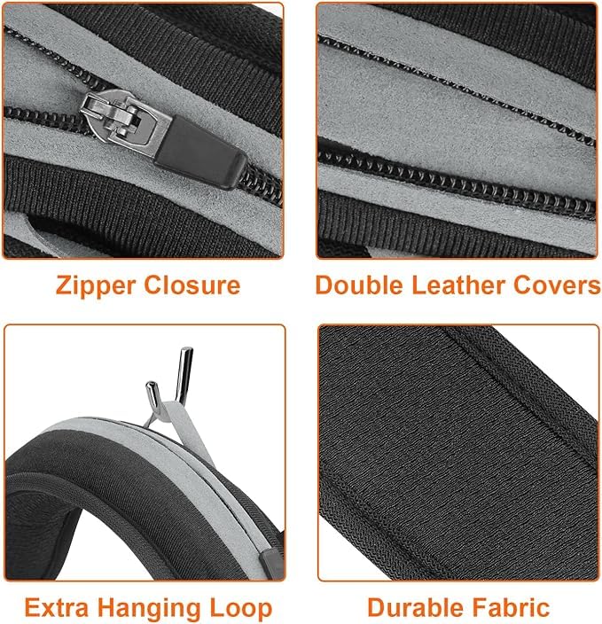 Meyaar Universal Replacement Headphone Headband Case, Headband Cushion Pad Cover Compatible with Boat, Boult, Sony, Bose, Beats, JBL Headphones, Leather Fabric Head Band Cover (Black) - Image 4