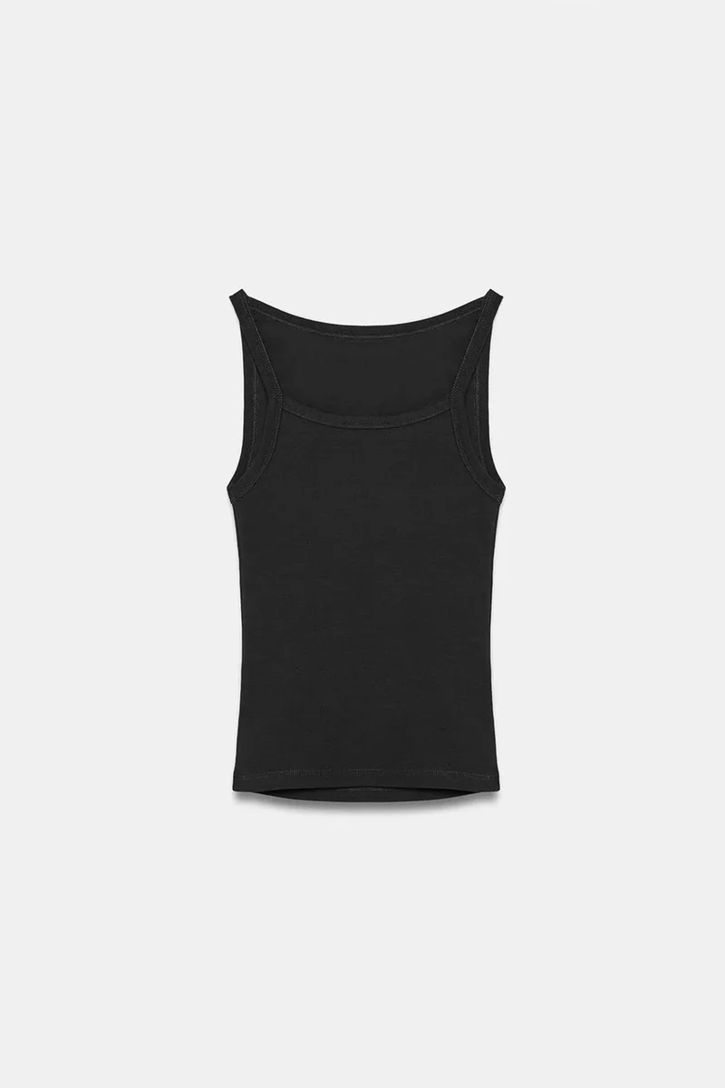 Dilvin Black DILVIN Ribbed Halterneck Sleeveless Blouse for Women | Best Price UAE