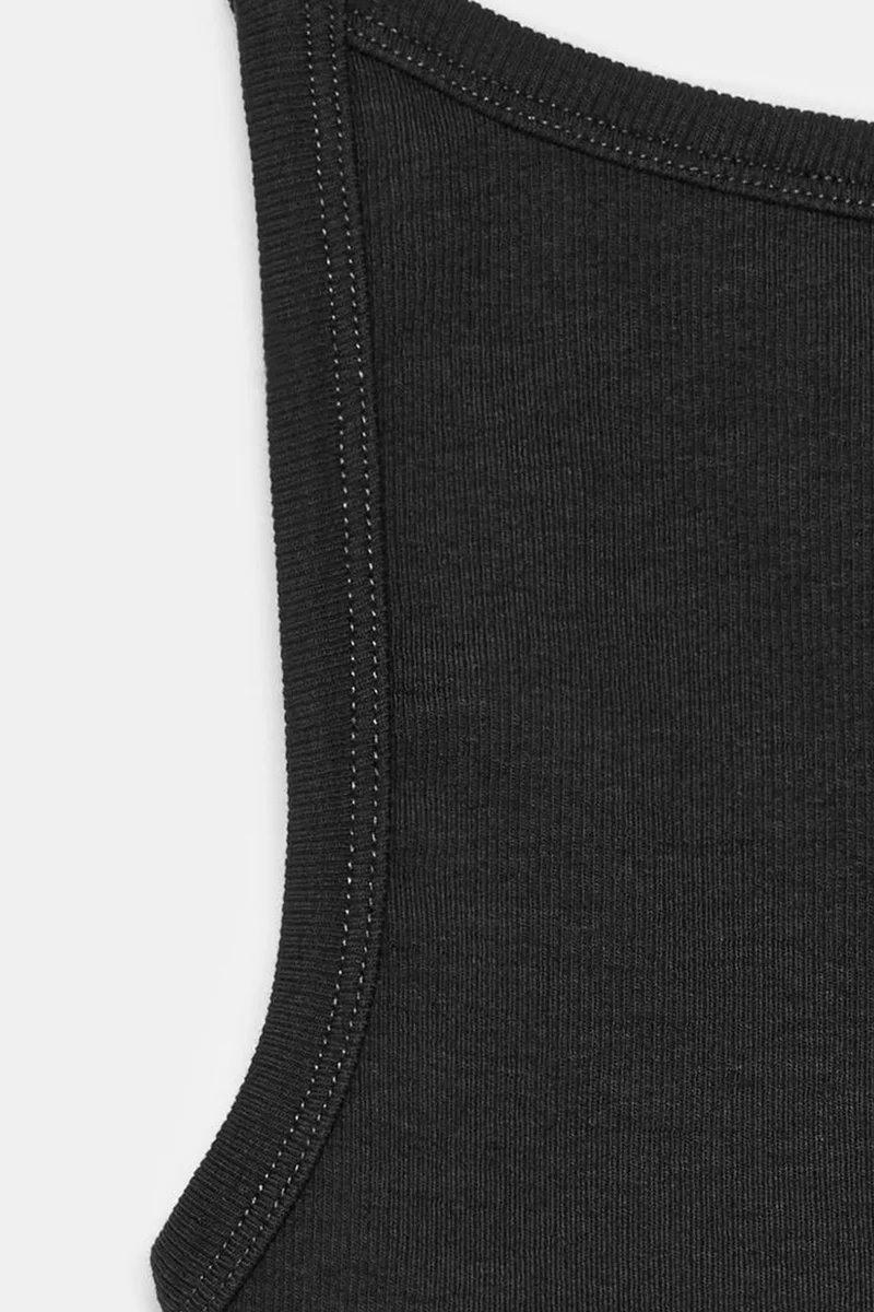 Dilvin Black DILVIN Ribbed Halterneck Sleeveless Blouse for Women | Best Price UAE