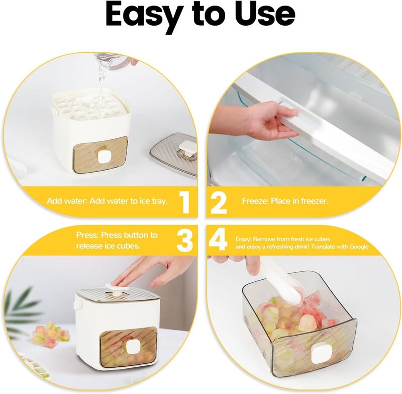 HELIMIX 2 Layer Ice Cube Tray with Storage Box ice Maker Storage Containers for Drinks One Button Release Ice Cube Trays Whiskey Wine Cocktail - Image 5