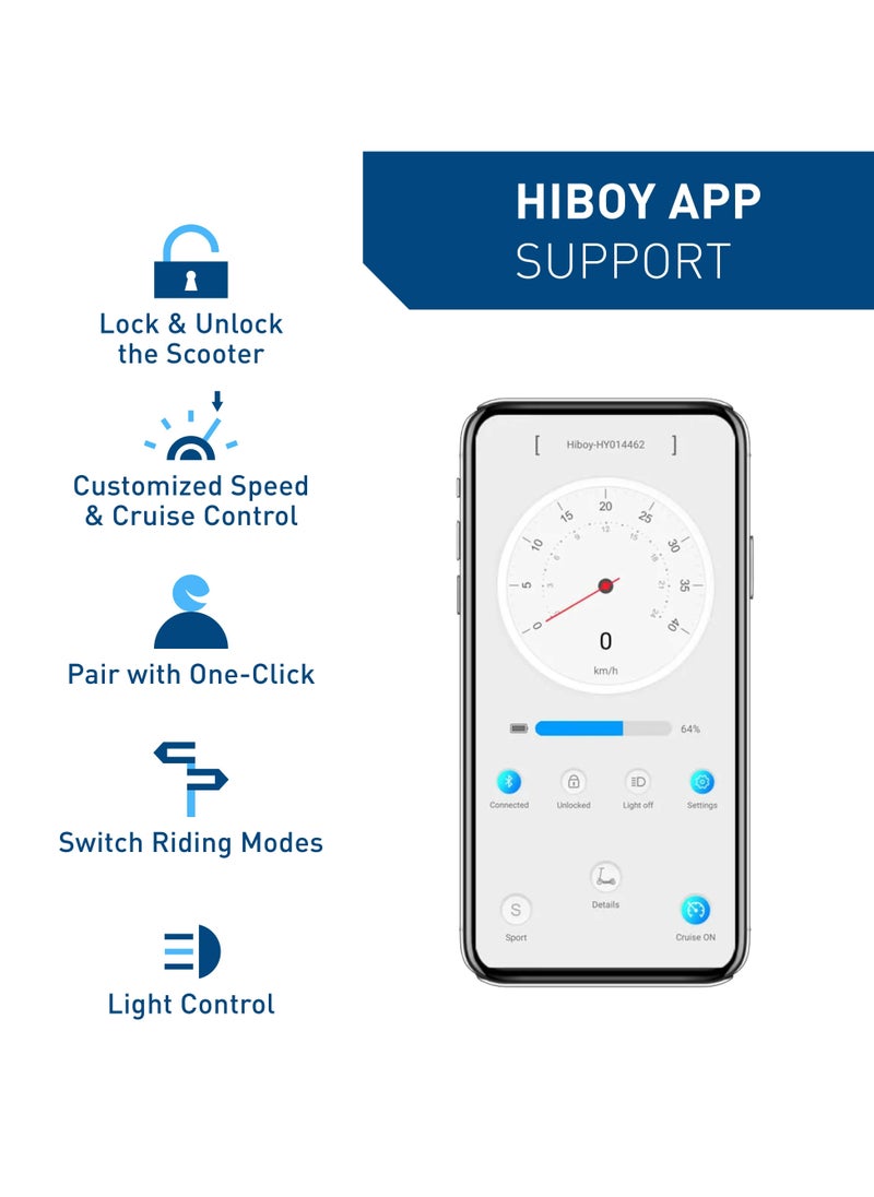 HIBOY - Hiboy S2 Electric Scooter, 8.5",9" Tires, Up to 17 Miles Range, 350W Motor&19 MPH Portable Folding Commuting Electric Scooter for Adults with Double Braking System and App - Image 1