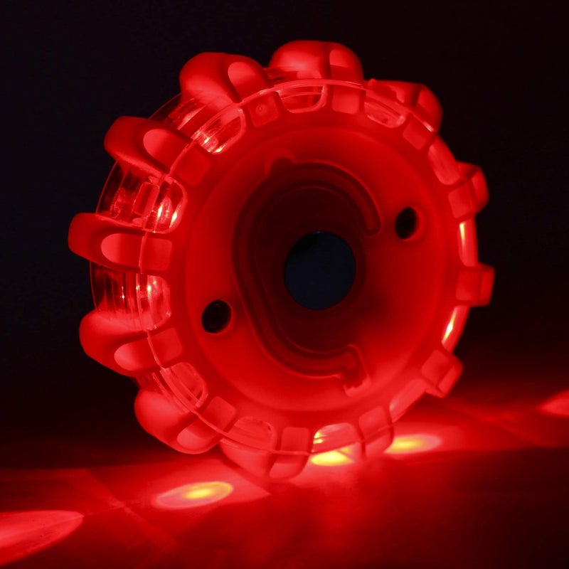 woobles 6 Pack of 9 Flash Modes LED Road Warning Flares Emergency Light with Magnetic Base,Hook and Storage Bag - Image 5