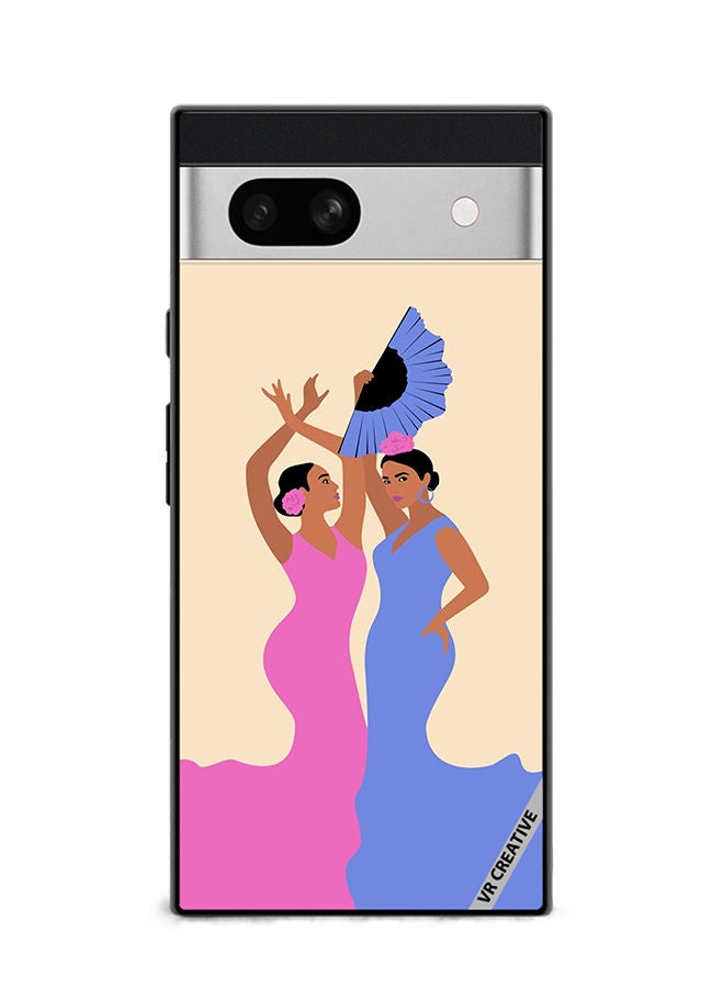 VR CREATIVE Protective Case Cover For Google Pixel 7a Spanish Women Dancing Flamenco Design Multicolour - Image 1