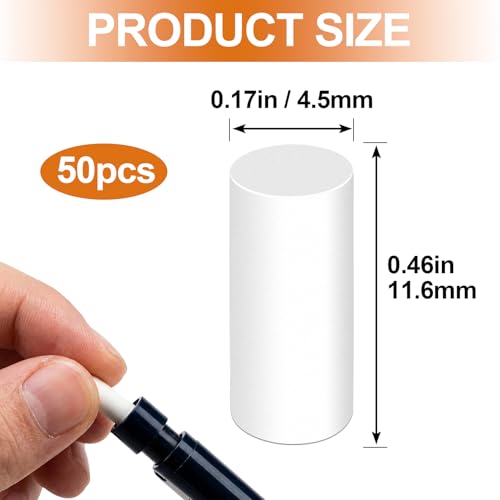 Lekgavd 50 Pcs Mechanical Pencil Eraser Refills, White Refill Erasers for Propelling Pencils, Universal Traceless Eraser Replacement for Office Notebook Drafting - Image 2