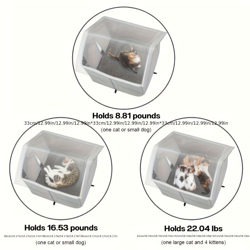 Insulated Waterproof Cat House Silvery Grey 16.5 Inch All Season Outdoor Shelter - Image 5