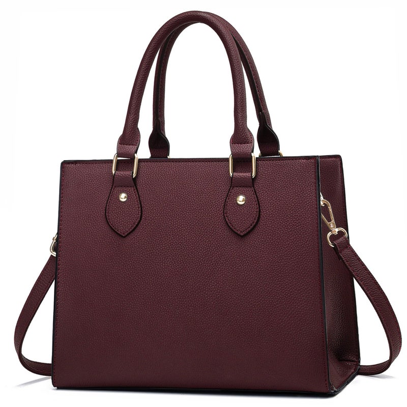 CHICAROUSAL Crossbody Purses and Handbags for Women PU Leather Tote Top Handle Satchel Shoulder Bags (Liz Burgundy) - Image 1