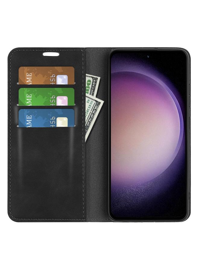 S-TOP Case For Samsung Galaxy S23 FE 5G Retro-skin Magnetic Suction Leather Phone Case - Image 4