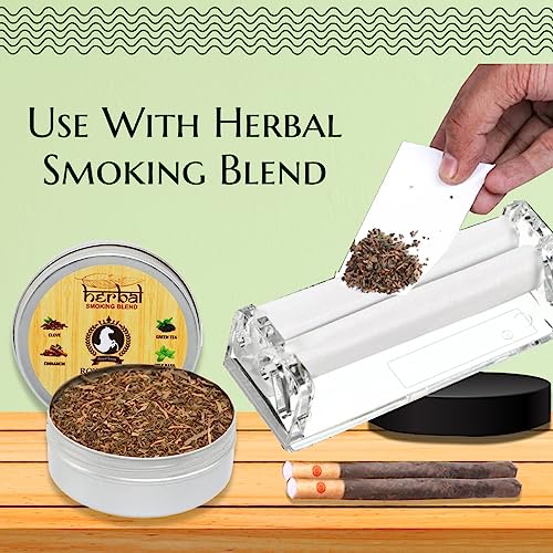 White Leaf Cigarette Rolling Machine | Compact Pocket Size Injector | Quick Fill Tobacco Roller with Papers Holder | Standard 70mm | Manual DIY Cigarette Maker - Image 5