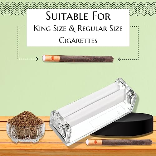 White Leaf Cigarette Rolling Machine | Compact Pocket Size Injector | Quick Fill Tobacco Roller with Papers Holder | Standard 70mm | Manual DIY Cigarette Maker - Image 3