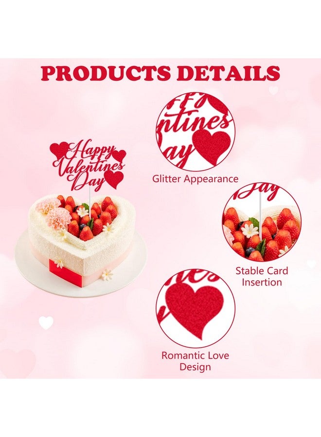 CANIPHA 24Pcs Valentine's Day Happy Birthday Cake Sign Decoration, Heart Themed Cake Topper for Home Party Anniversary Supplies - Image 3