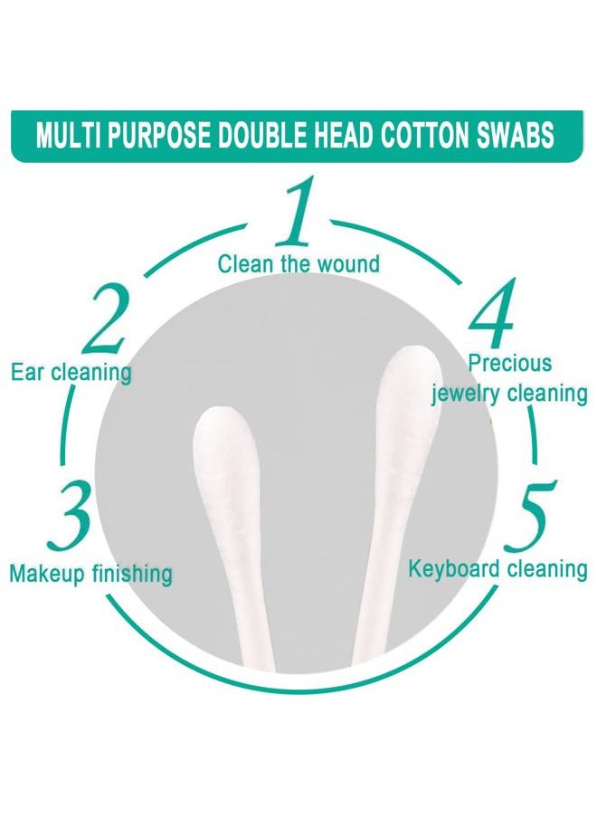 HQSLsund - 200 Pack Cotton Swabs, Individually Wrapped Cotton Swab, Individually Wrapped Double Tipped Paper Sticks for Ear, Make-up(Double Round End) - Image 1