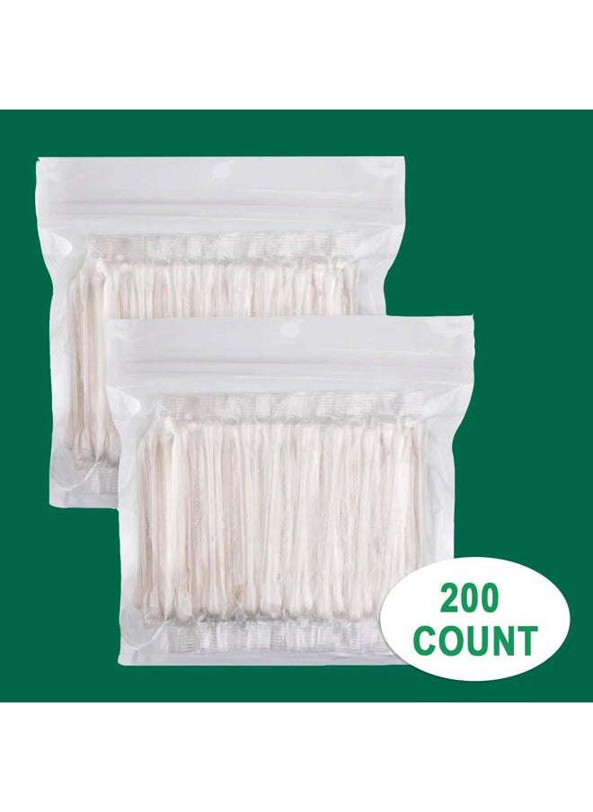 HQSLsund - 200 Pack Cotton Swabs, Individually Wrapped Cotton Swab, Individually Wrapped Double Tipped Paper Sticks for Ear, Make-up(Double Round End) - Image 1