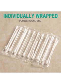 HQSLsund 200 Pack Cotton Swabs, Individually Wrapped Cotton Swab, Individually Wrapped Double Tipped Paper Sticks for Ear, Make-up(Double Round End)  - Image 4