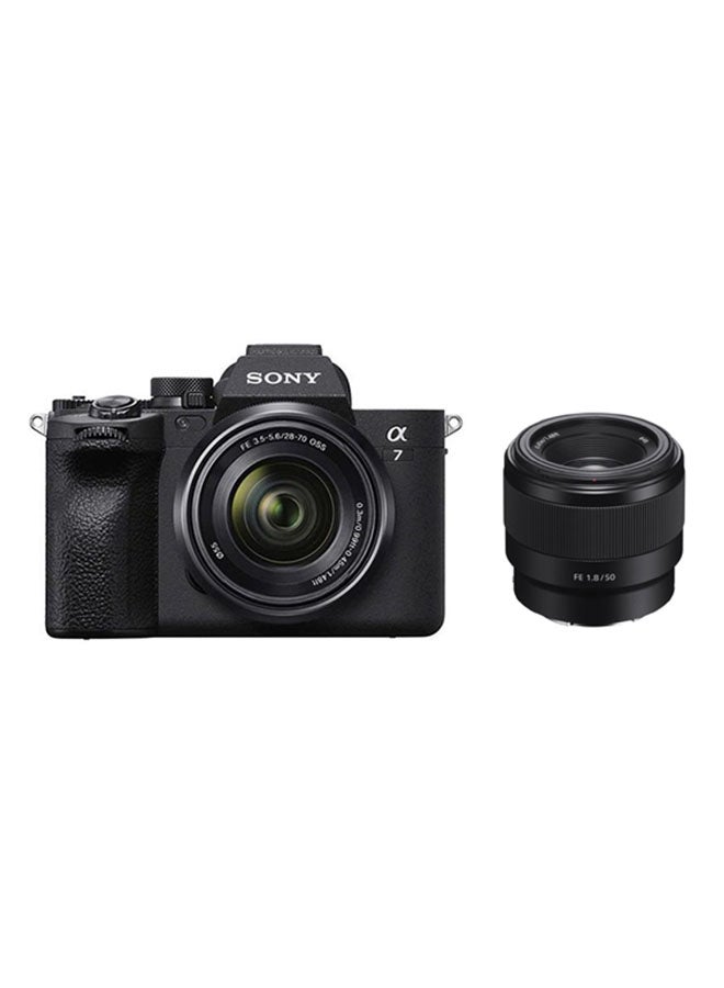 Sony Alpha 7 IV Full-Frame Mirrorless Interchangeable Lens Camera, ILCE-7M4K, with 28-70mm Zoom Lens + FE 50mm F1.8 Compact Lightweight E Mount Lens, ,SEL50F18F, (Black)  - Image 1