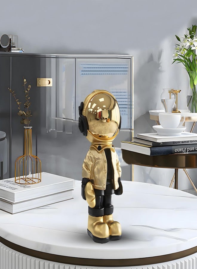 Dosker Small Astronaut Statues Mini Spaceman Sculpture Polyresin Arts Gifts Gold Figurine Ornament Room Decor for Men,Home and Desktop Accessories Tabletop Decoration, Living Room, Office, Bookshelf - Image 4