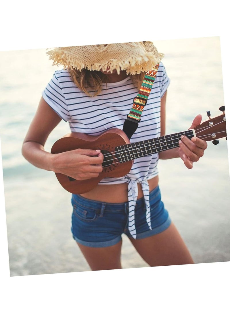 GGOOT 1pc Ukulele strap Electric Guitar strap guitar hook Polyester Guitar Strap acoustic guitar strap wall mounted hooks adjustable straps guitar shoulder belt cloth button bass  - Image 5