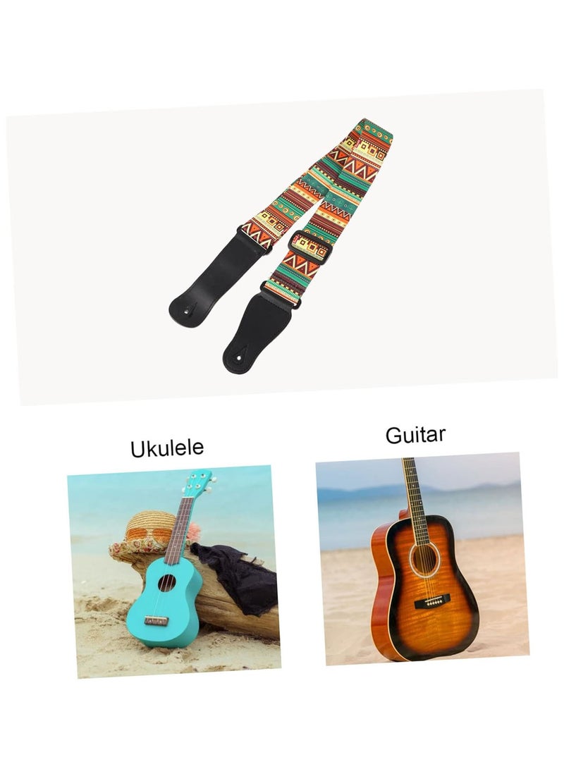 GGOOT 1pc Ukulele strap Electric Guitar strap guitar hook Polyester Guitar Strap acoustic guitar strap wall mounted hooks adjustable straps guitar shoulder belt cloth button bass  - Image 4