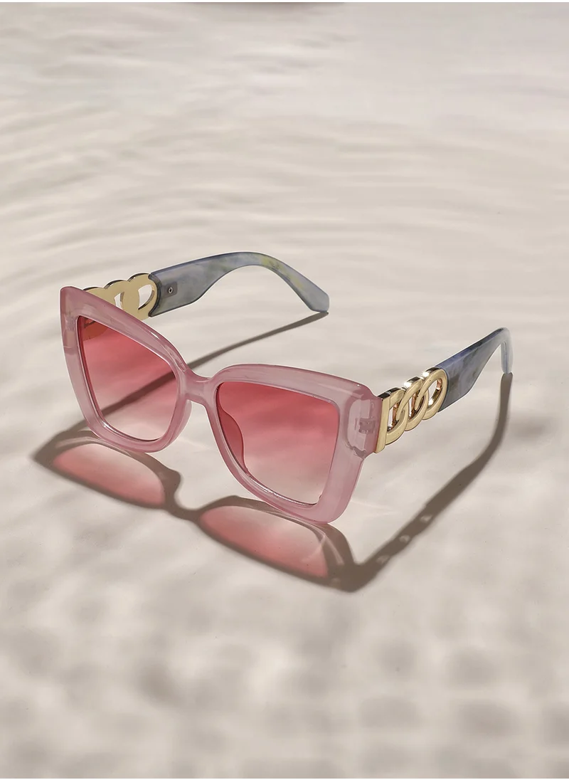 صوص هاوت Marble Oversized Sunglasses - Pink & Grey