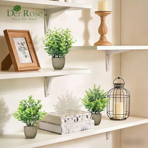 Der Rose 4 Pack Mini Artificial Plants Indoor in Pots Mixed Fake Plants Greenery Set for Bathroom Decor Shelf Counter Styling Office Desk Farmhouse Room Decor - Image 3