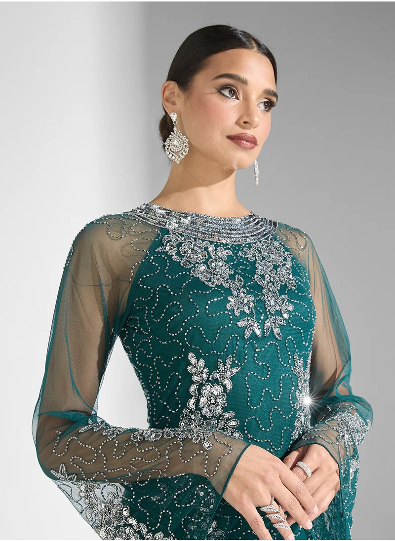 Amelia Rose Embellished Maxi Dress