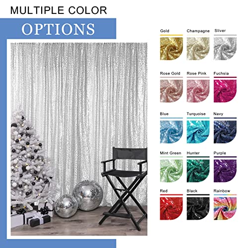 Hahuho Gold Sequin Backdrop Curtain, 2PCS 2FTx8FT Glitter Backdrop Curtain for Parties, Christmas, Wedding, Party Decoration（2 Panels, 2FT x 8FT, Gold - Image 5