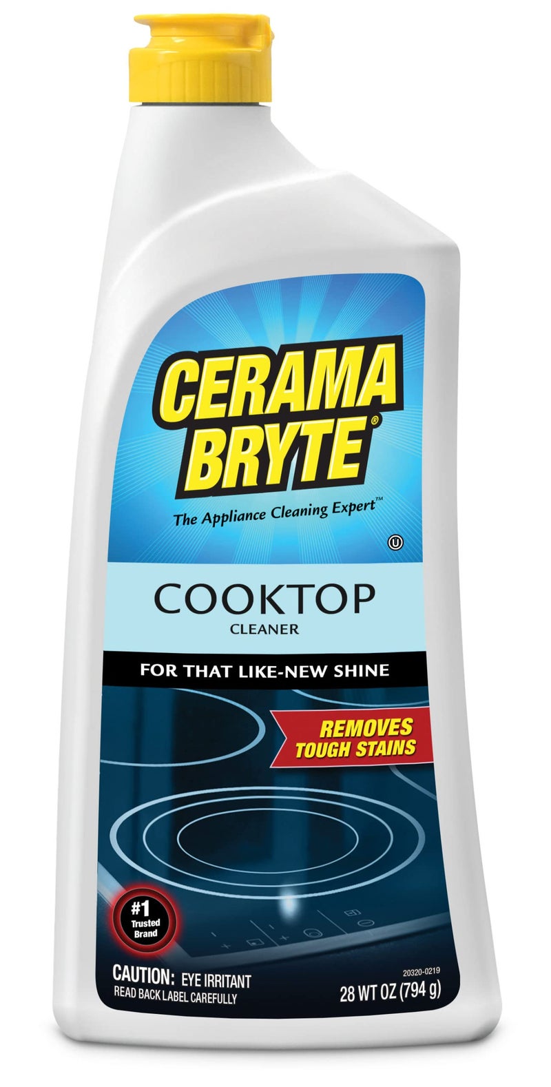Cerama Bryte سيراما برايت مزيل البقع الصعبة منظف سطح الطهي والموقد للأسطح الزجاجية - السيراميكية، 1-28 أونصة - Image 1