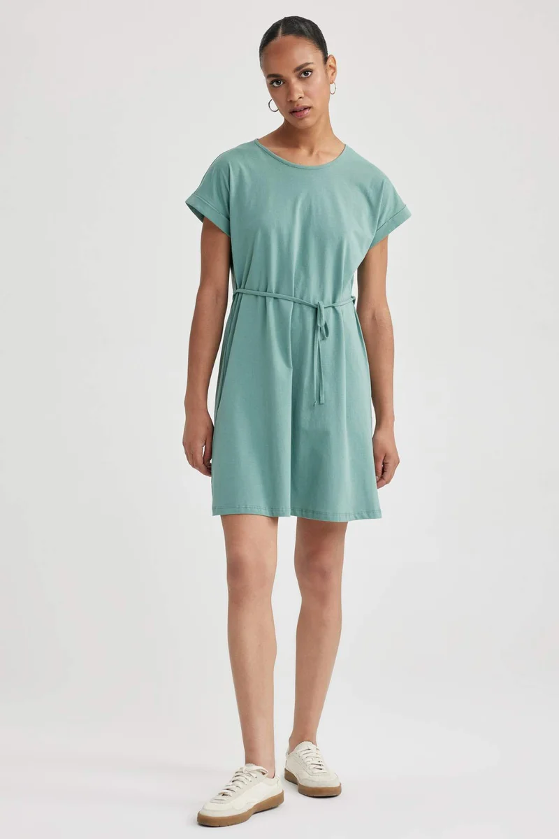 DeFacto A-Line Crew Neck Cotton Dress