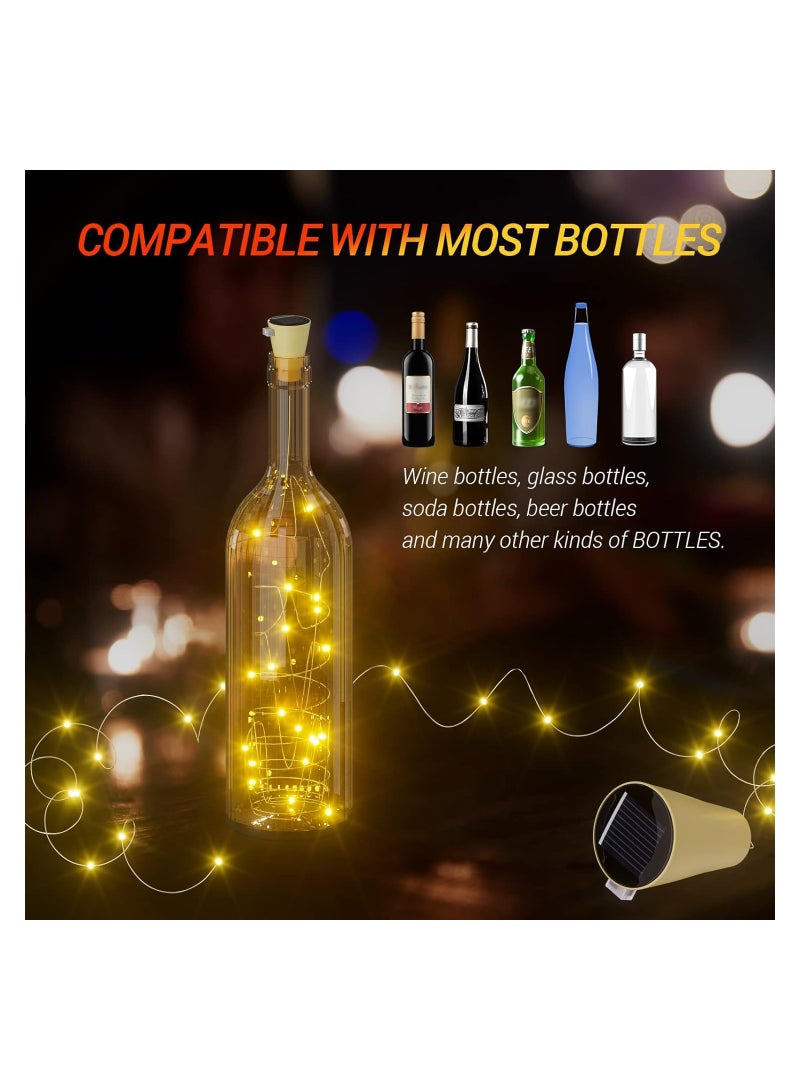 SYOSI Solar Powered Wine Bottle Lights, 6 Pack Fairy Mini String Lights, 20 Led Waterproof Cork Lights, for Diy Liquor Bottles Garden Patio Pathway Outdoor Wedding Decor Halloween(Warm White)(2 Meters) - Image 4