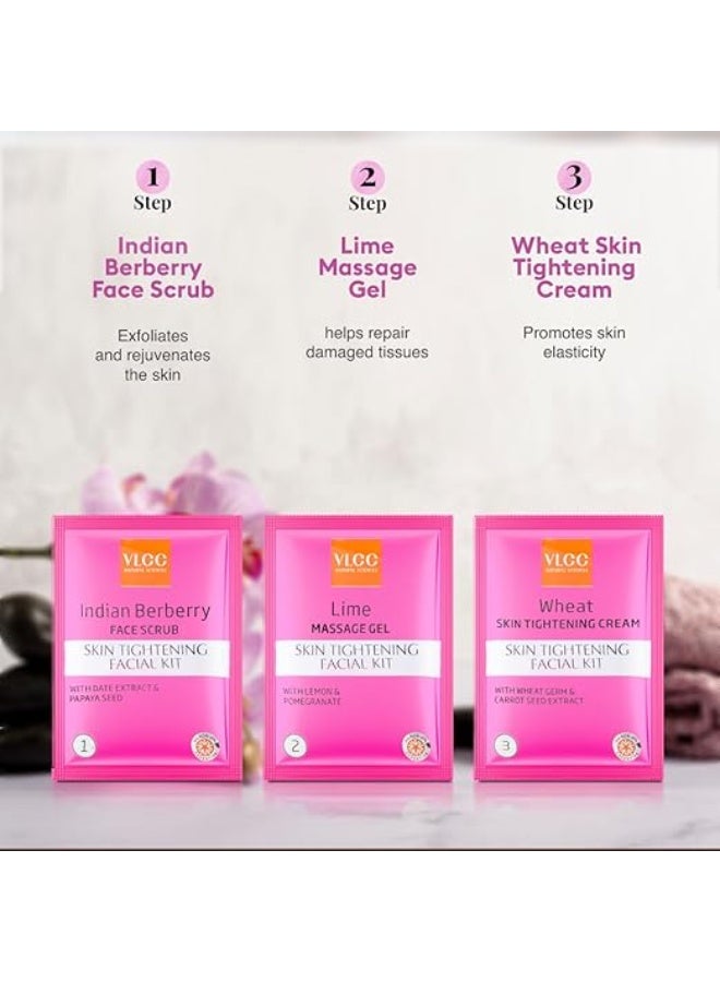 VLCC Salon Series Skin Tightening Facial Kit (6 Facials) - 240g + 12ml | At Home Facial with Indian Berberry, Wheatgerm, Carrot Extracts & Geranium | Tightens & Firms Skin | Youthful Radiance - Image 2