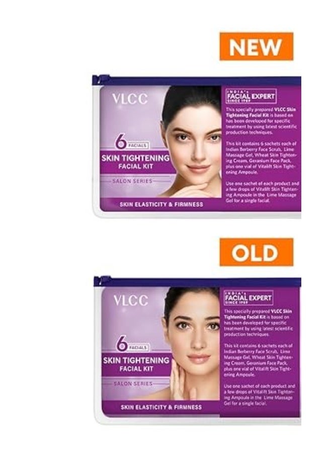 VLCC Salon Series Skin Tightening Facial Kit (6 Facials) - 240g + 12ml | At Home Facial with Indian Berberry, Wheatgerm, Carrot Extracts & Geranium | Tightens & Firms Skin | Youthful Radiance - Image 4