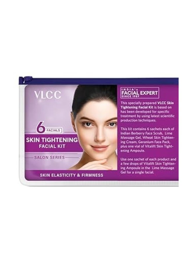 VLCC Salon Series Skin Tightening Facial Kit (6 Facials) - 240g + 12ml | At Home Facial with Indian Berberry, Wheatgerm, Carrot Extracts & Geranium | Tightens & Firms Skin | Youthful Radiance - Image 1