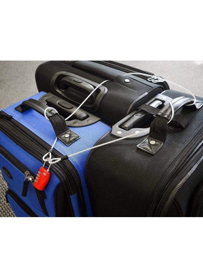 100Cm/3.3Ft 3Mm Outdoor Travel Security Cable Lock Braided Steel Coated Safety Cable Luggage Lock Safety Cable Wire Rope Double Loop Lightweight 2 Pack  - Image 4