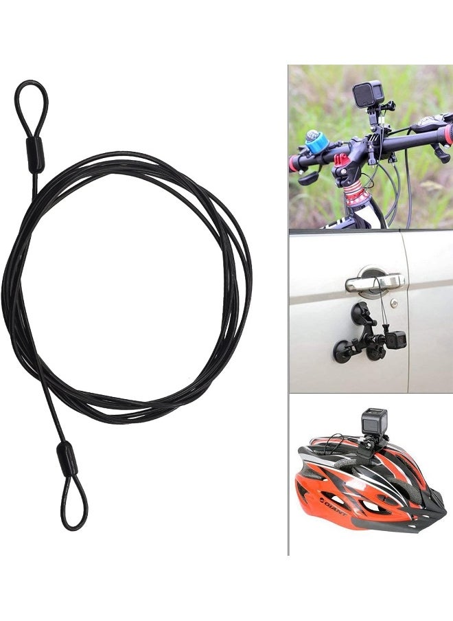 100Cm/3.3Ft 3Mm Outdoor Travel Security Cable Lock Braided Steel Coated Safety Cable Luggage Lock Safety Cable Wire Rope Double Loop Lightweight 2 Pack  - Image 3