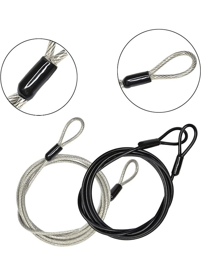 100Cm/3.3Ft 3Mm Outdoor Travel Security Cable Lock Braided Steel Coated Safety Cable Luggage Lock Safety Cable Wire Rope Double Loop Lightweight 2 Pack  - Image 5