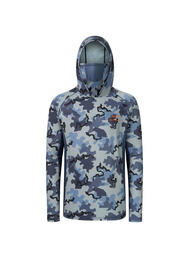 BASSDASH UPF 50+ Men's Hunting Shirts with Mask Long Sleeve Camo Fishing Hoodie, Rock, 4XL - Image 5
