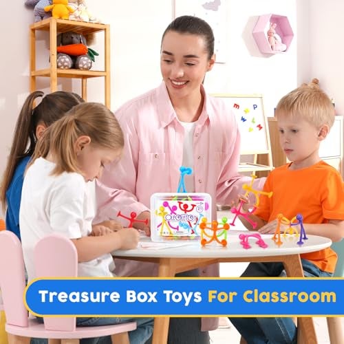 OleOletOy Suction Fidget Toys for Kids: 21 Pack Suction Cup People Toys - Fidget Toys Bulk Treasure Box Toys for Kids Autism School Classroom Calming - Prizes for Stocking Stuffers Party Favors Gifts - Image 4