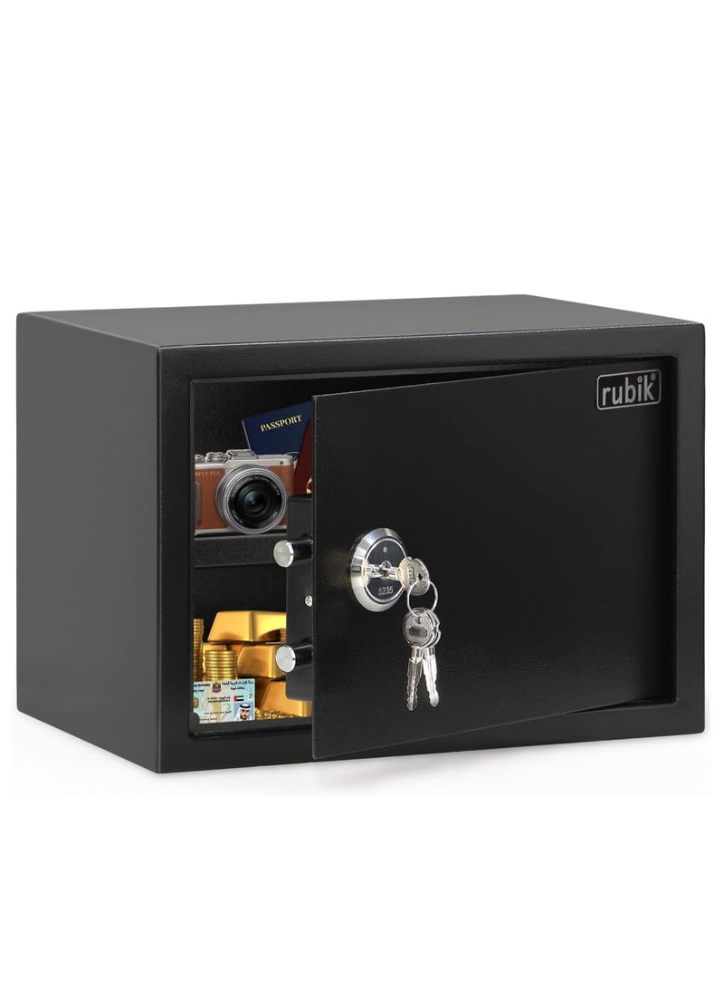 Rubik Key Operated Safe Box A4 Document Size Locker for Home Office Cash Passport Jewelry Security RB25KCN (25x35x25cm) White  - Image 2