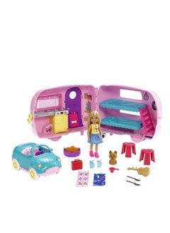 Barbie مجموعة لعب تشيلسي 2 في 1 مع دمية تشيلسي الصغيرة و2 حيوان أليف و15 ملحقًا  - Image 2