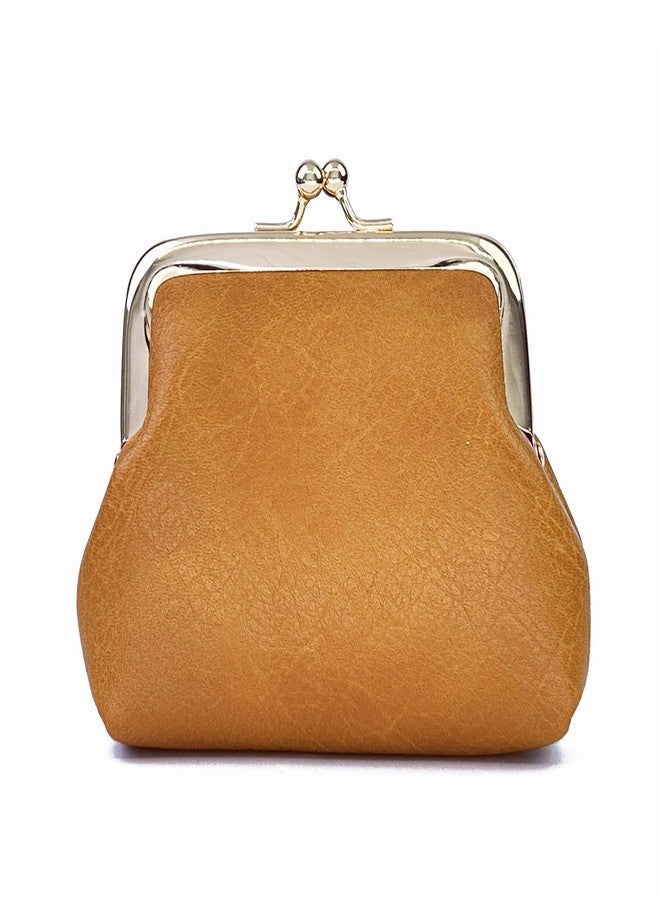 Lavogel Coin Purse, Kiss Lock Coin Purse for Women, Large Capacity Coin Pouch,Vintage Change Purse Cute Car Coin Holder for Women (1-Brown) - Image 1