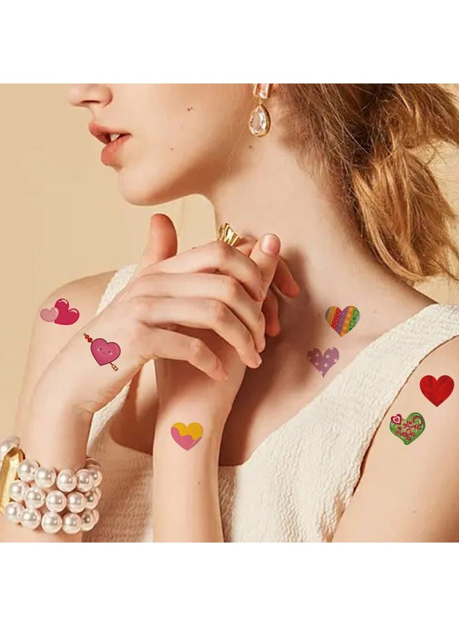 MANGOIT 80 Pieces Heart Tattoo Assorted Heart Tattoos Valentines Day Red Temporary Tattoo Waterproof Temp Tattoos Hearts Love Fake Tattoos Valentine Tattoo for Kids Valentines Decal Tattoo Stickers for Women - Image 5