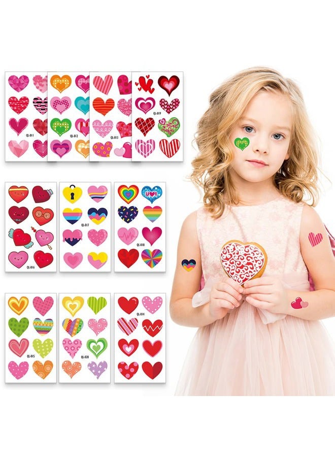 MANGOIT 80 Pieces Heart Tattoo Assorted Heart Tattoos Valentines Day Red Temporary Tattoo Waterproof Temp Tattoos Hearts Love Fake Tattoos Valentine Tattoo for Kids Valentines Decal Tattoo Stickers for Women - Image 1